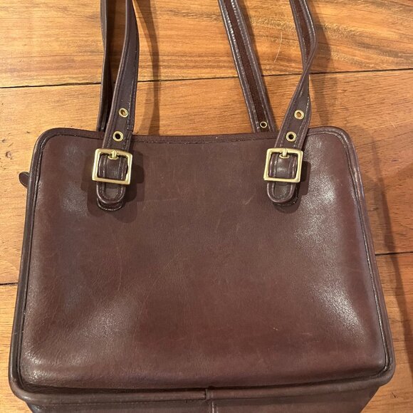 Coach Handbags - Vintage Coach Bag 9163- Dark Brown Leather